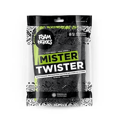 Foam Heroes Mr. Twister одностороннее полотенце для сушки автомобиля 60х80см, 1000г/м2