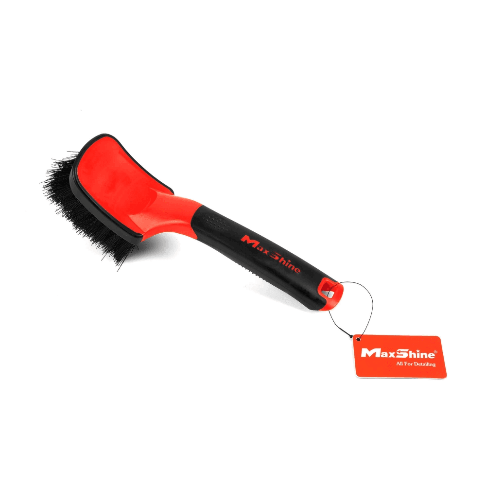 Щетка для чистки шин жесткая, обрезиненная ручка MaxShine, 22*6*1,2 см, щетина ПП