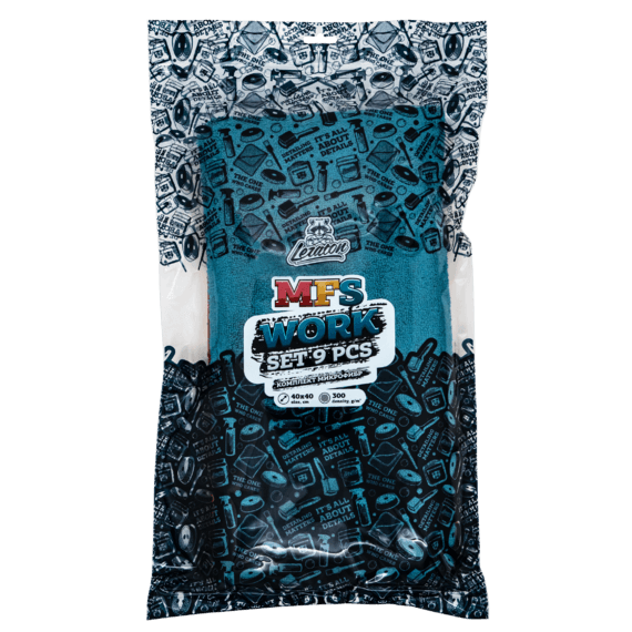 Комплект микрофибр из 9 штук LERATON WORK SET MFS 40x40 300 гр/м2